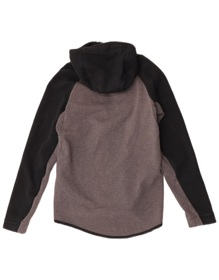Felpa con cappuccio e zip Nike da uomo, piccola, in cotone color block nero