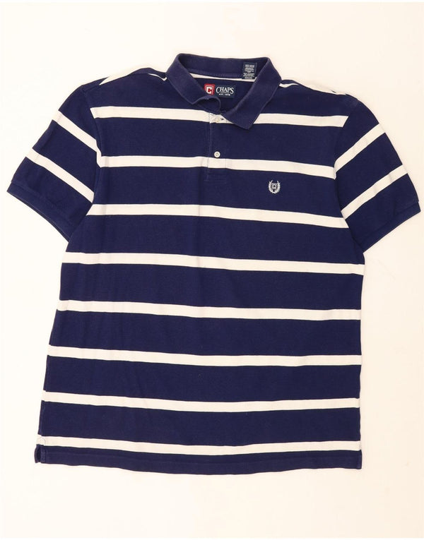 Polo da uomo Chaps XL in cotone a righe blu navy
