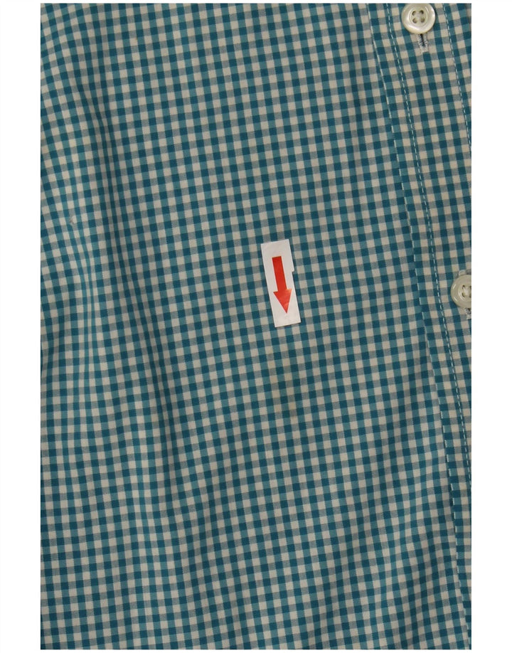 Camicia da uomo Izod grande in cotone a quadretti blu