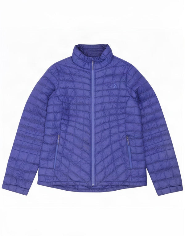The North Face Womens Padded Jacket UK 14 Medium Blue Nylon