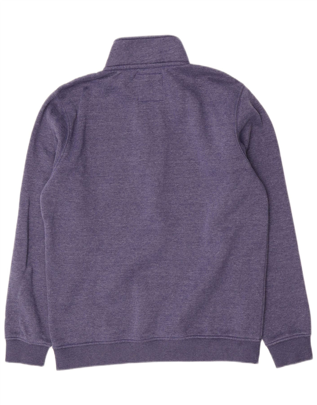 Crew Clothing Felpa da uomo con collo con zip, maglione grande, cotone blu