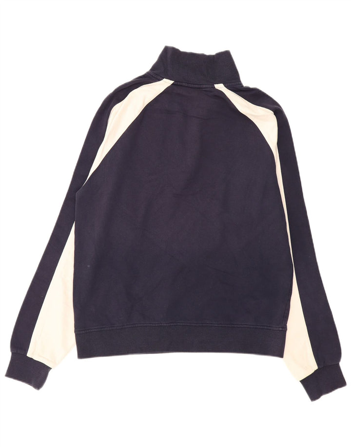 Felpa da uomo FILA con zip e collo, maglione medio, blu navy, color block