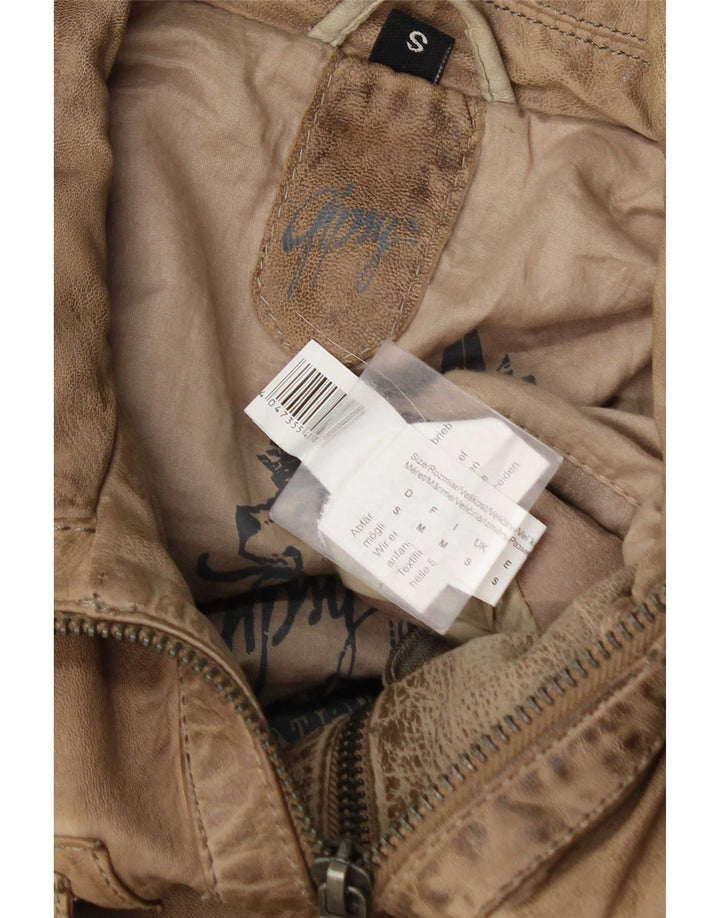 Giacca in pelle da uomo Gipsy UK 36 piccola Beige