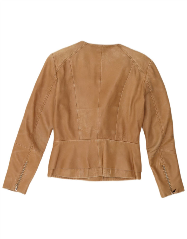 Giacca in pelle da donna Mango UK 10 piccola in pelle marrone
