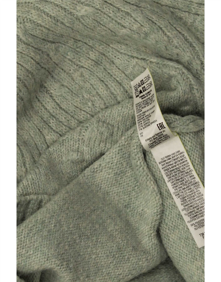Maglione maglione a collo alto da donna Marks & Spencer UK 14 Verde medio
