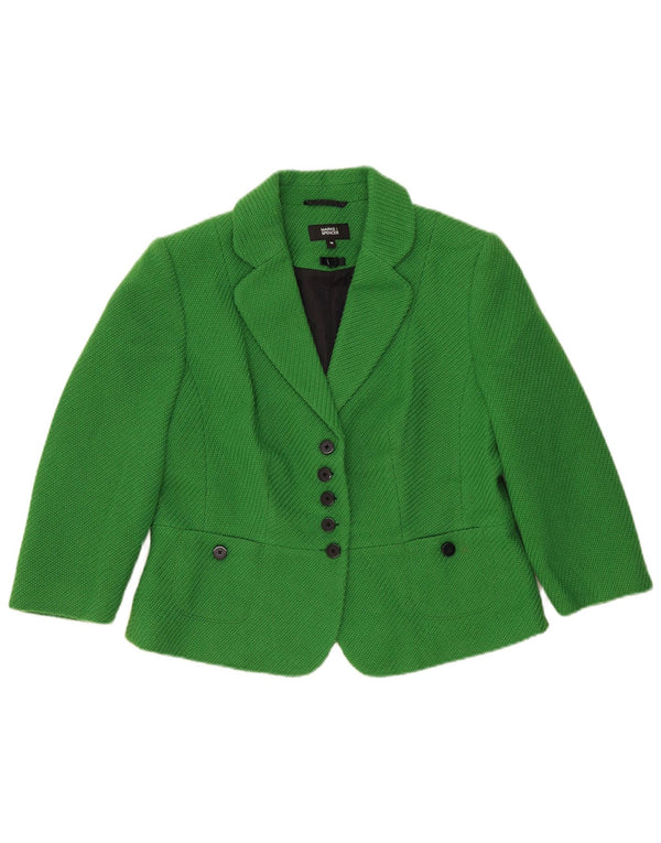Giacca blazer a 5 bottoni da donna Marks & Spencer UK 16 grande poliestere verde