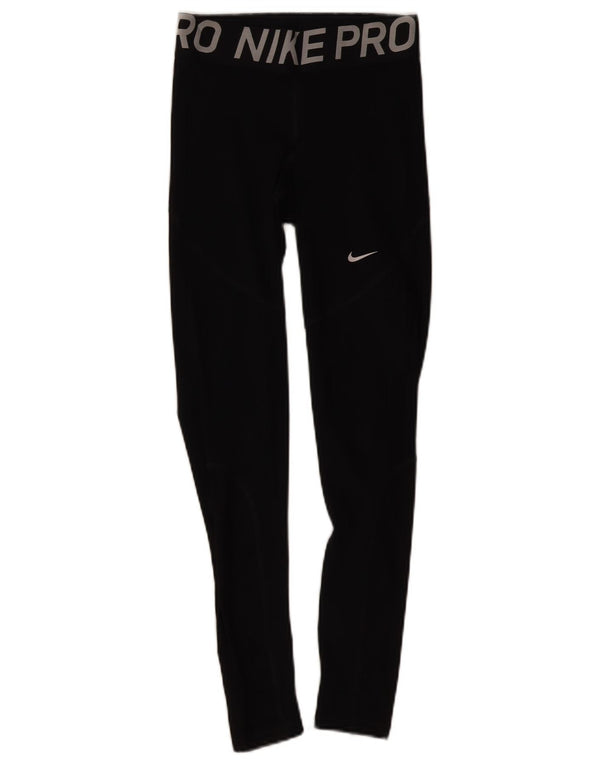 Leggings grafici Nike Dri Fit da donna UK 8 piccoli neri