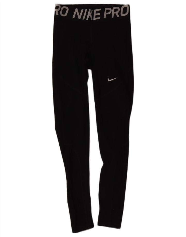 Leggings grafici Nike Dri Fit da donna UK 8 piccoli neri