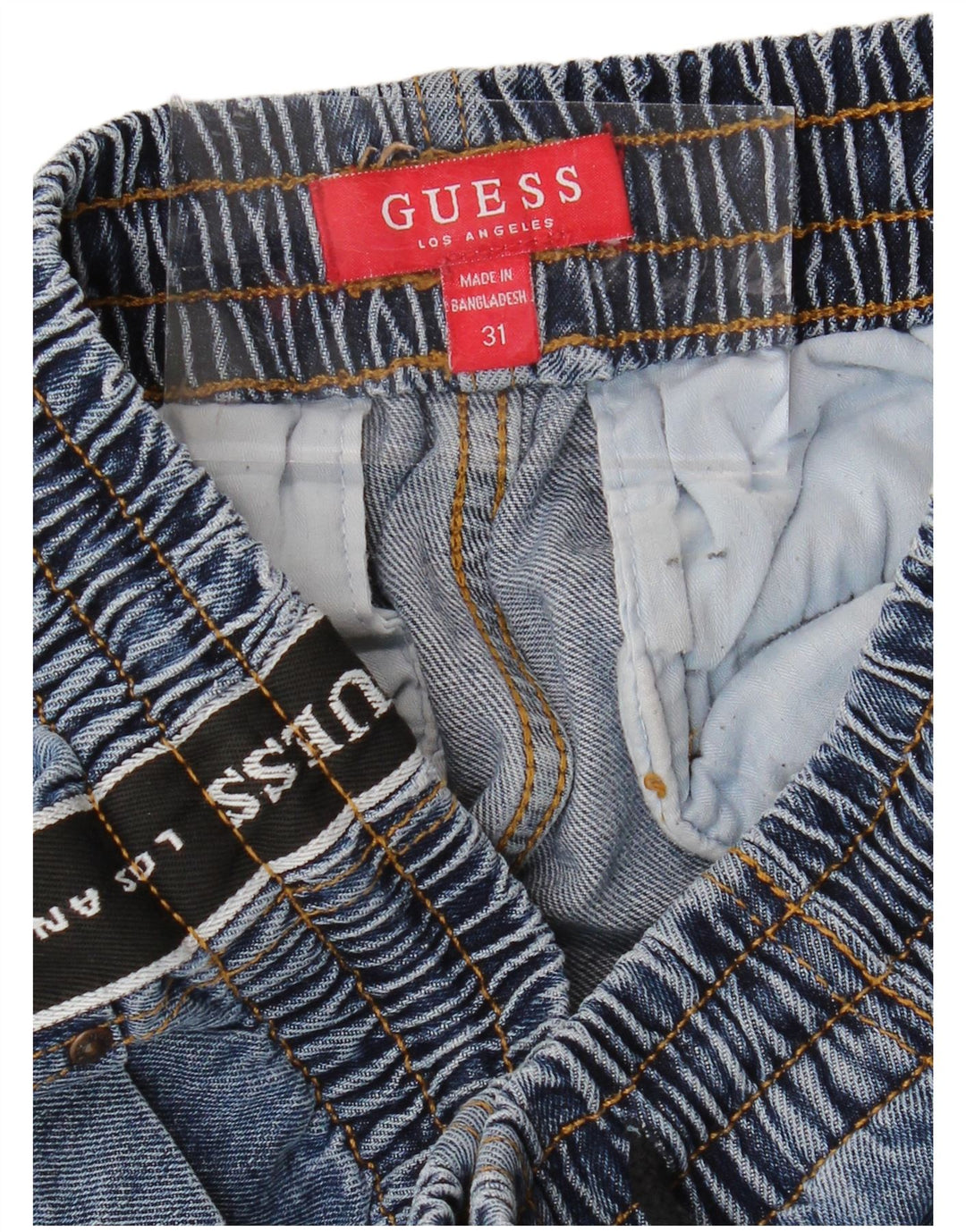 Jeans affusolati con grafica GUESS da donna W31 L27 Blu