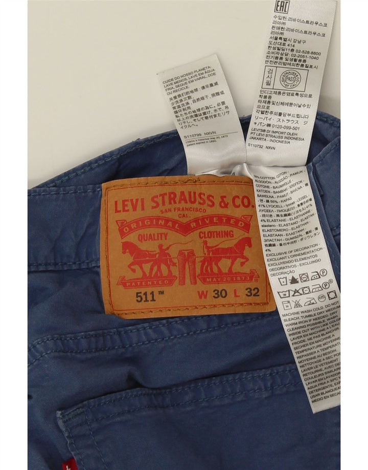 Levi's Uomo 511 Pantaloni Casual Slim W30 L32 Cotone Blu