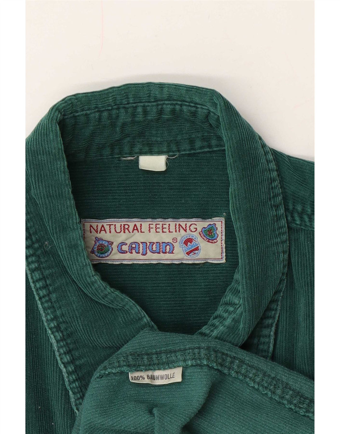 Camicia da uomo in velluto a coste Cajun XL in cotone verde