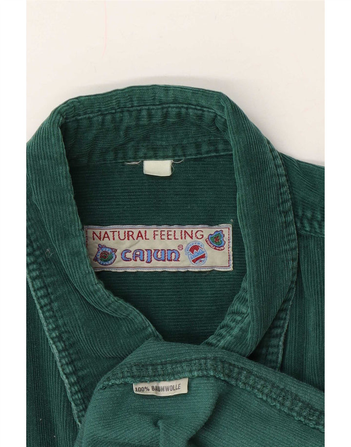 Camicia da uomo in velluto a coste Cajun XL in cotone verde
