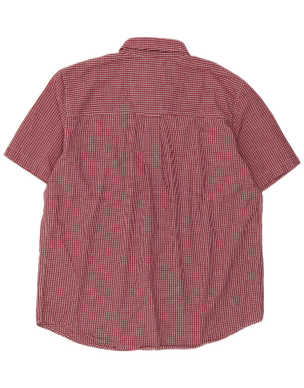 Camicia a maniche corte da uomo Chaps grande in cotone a quadretti rossi