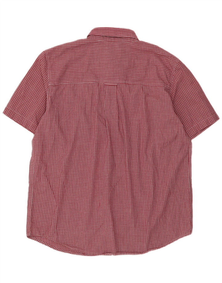 Camicia a maniche corte da uomo Chaps grande in cotone a quadretti rossi