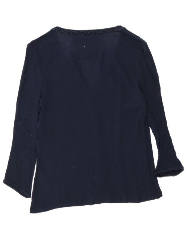 Camicetta da donna con maniche a 3/4 Superdry UK 6 XS Blu navy in cotone floreale