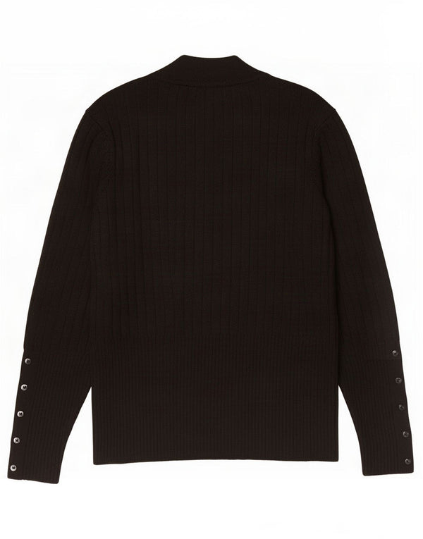 Maglione maglione a collo alto da donna Marks & Spencer UK 14 medio nero