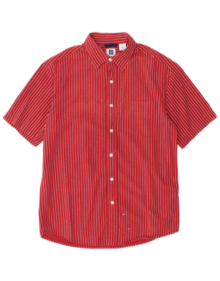 Camicia Gap da uomo a maniche corte piccola in cotone a righe rosse