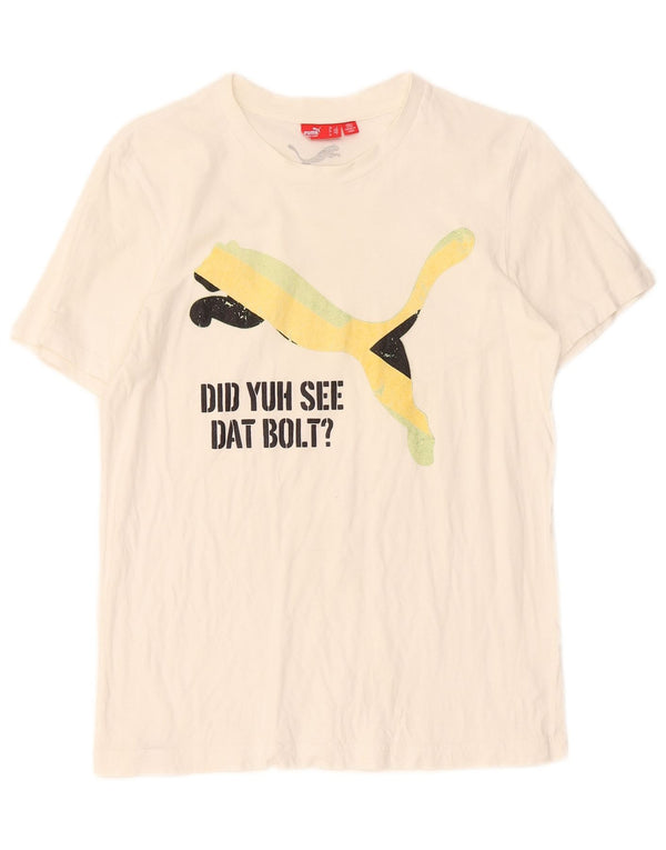 T-shirt grafica da uomo Puma Small bianca