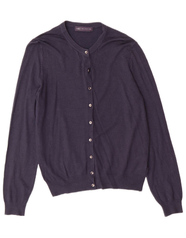 Maglione cardigan da donna Marks & Spencer UK 14 medio blu navy classico