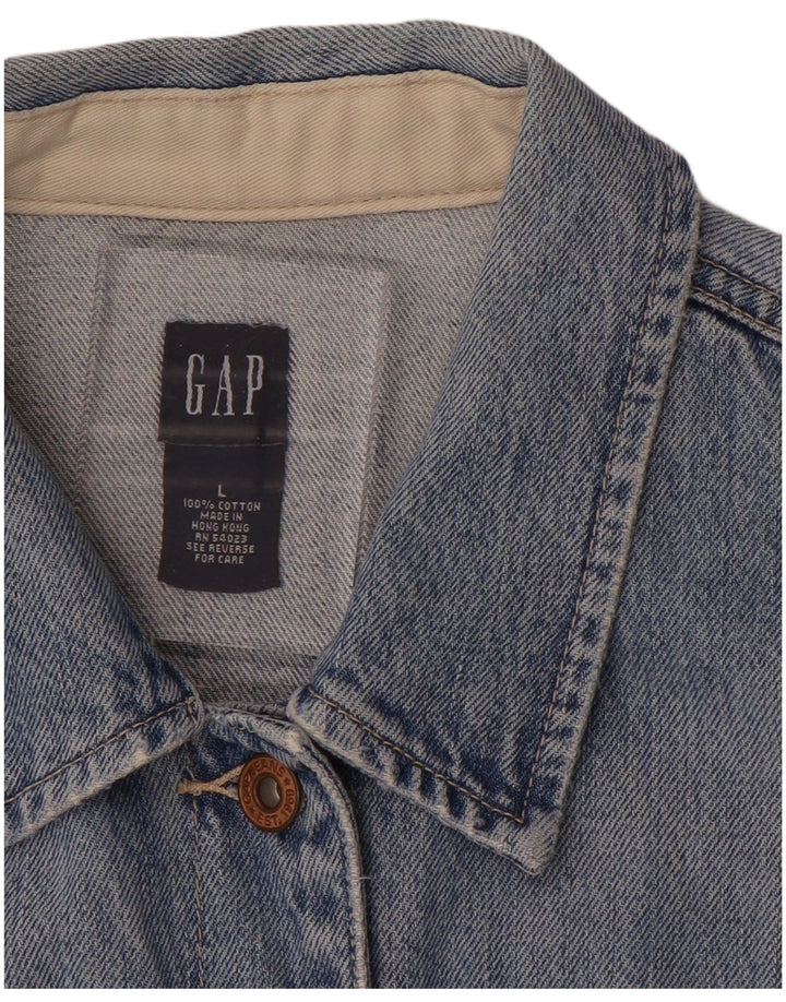 Giacca di jeans corta da donna GAP UK 16 grande cotone blu