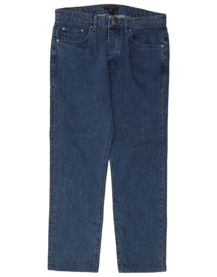 Jeans dritti da uomo Ted Baker W32 L27 Lyocell blu