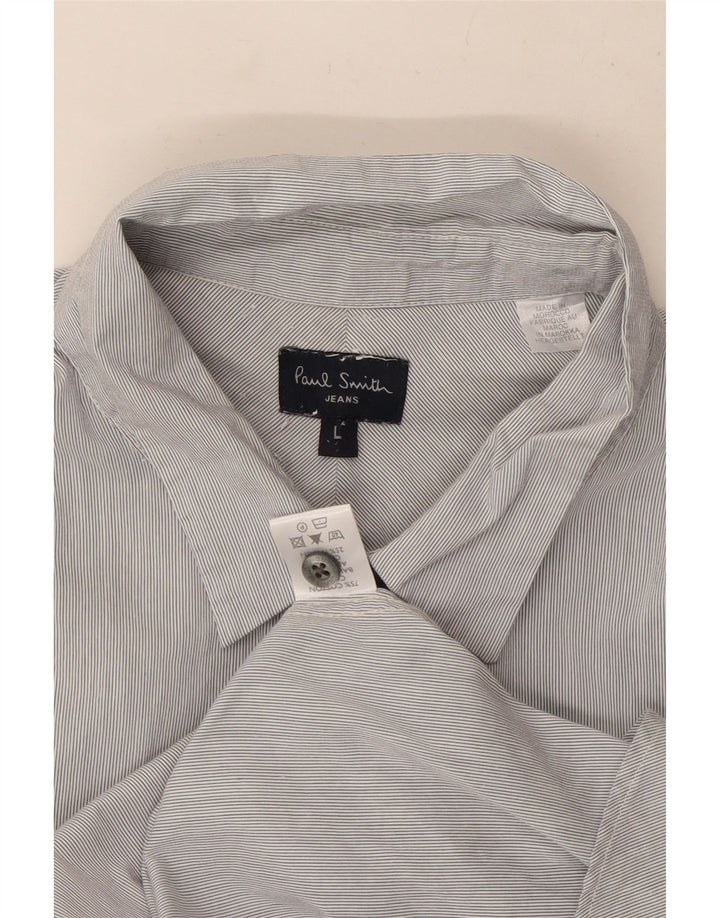 Camicia da uomo Paul Smith Large in cotone gessato blu