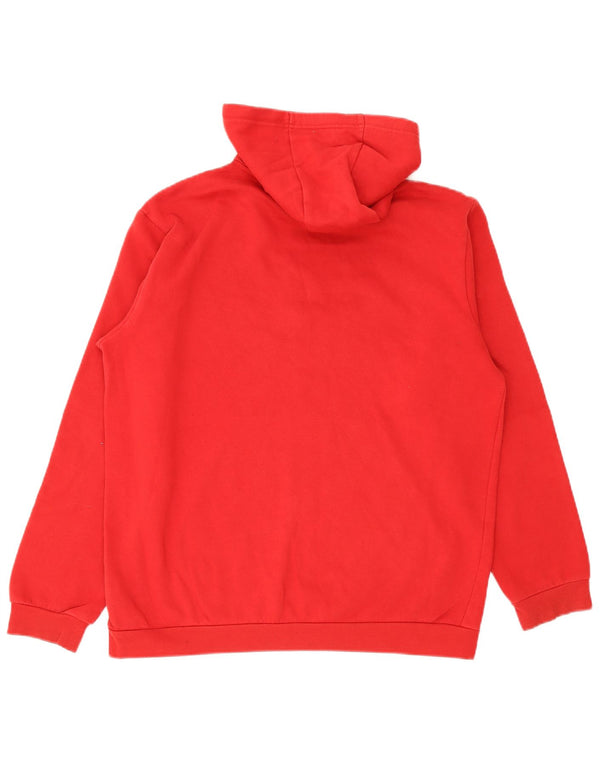 Felpa con cappuccio da uomo Adidas Large rossa in cotone