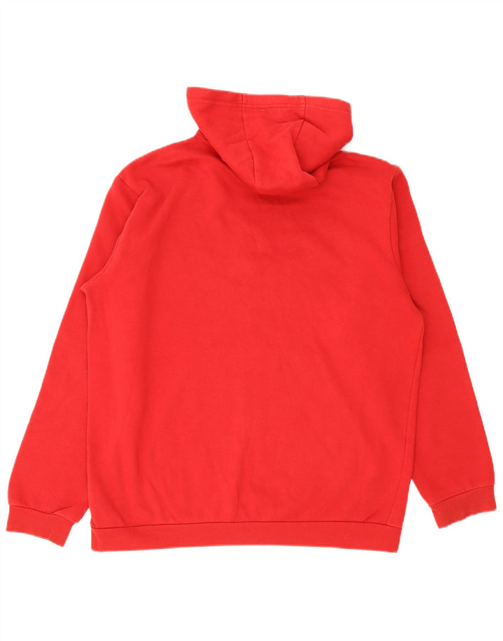 Felpa con cappuccio da uomo Adidas Large rossa in cotone