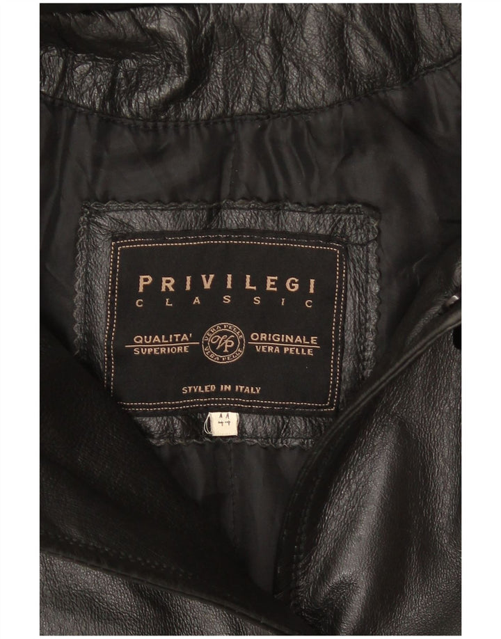 Cappotto oversize in pelle con cappuccio da donna Privilegi IT 44 medio in pelle nera