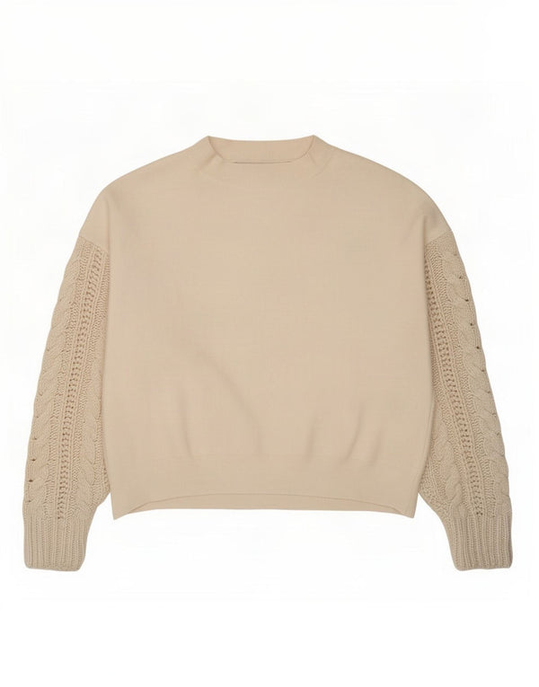 Maglione girocollo oversize da donna Zara UK 10 piccolo bianco