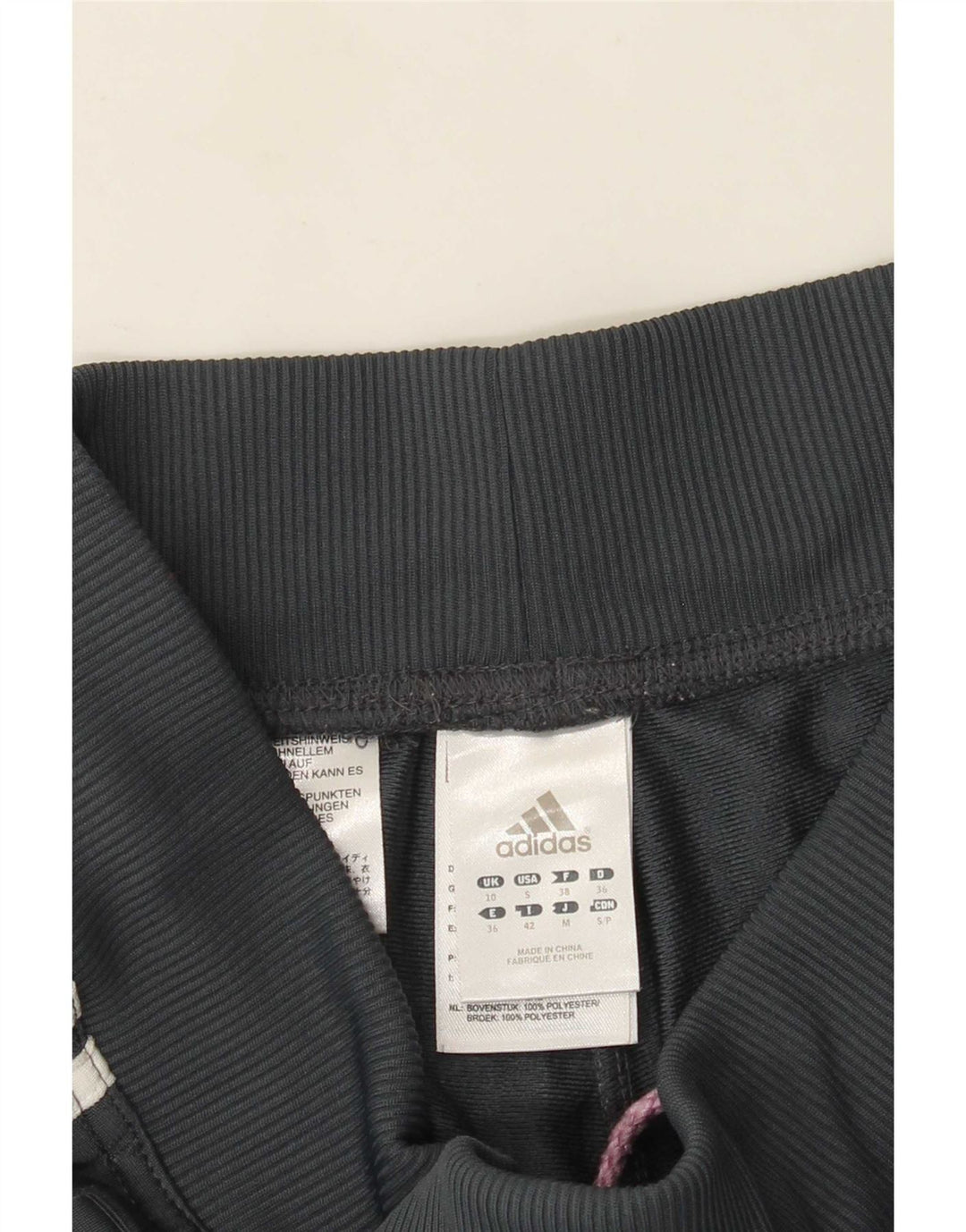 Pantaloni della tuta da donna Adidas UK 10 Small Grigio Poliestere