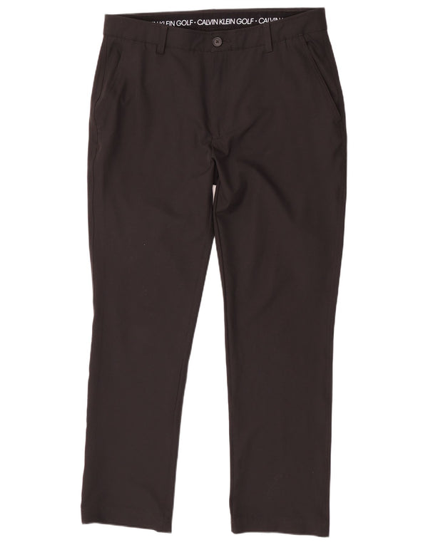 Pantaloni chino dritti da uomo Calvin Klein W34 L31 poliestere nero