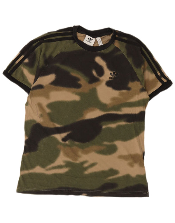 T-shirt da uomo Adidas Top Small verde mimetico in cotone