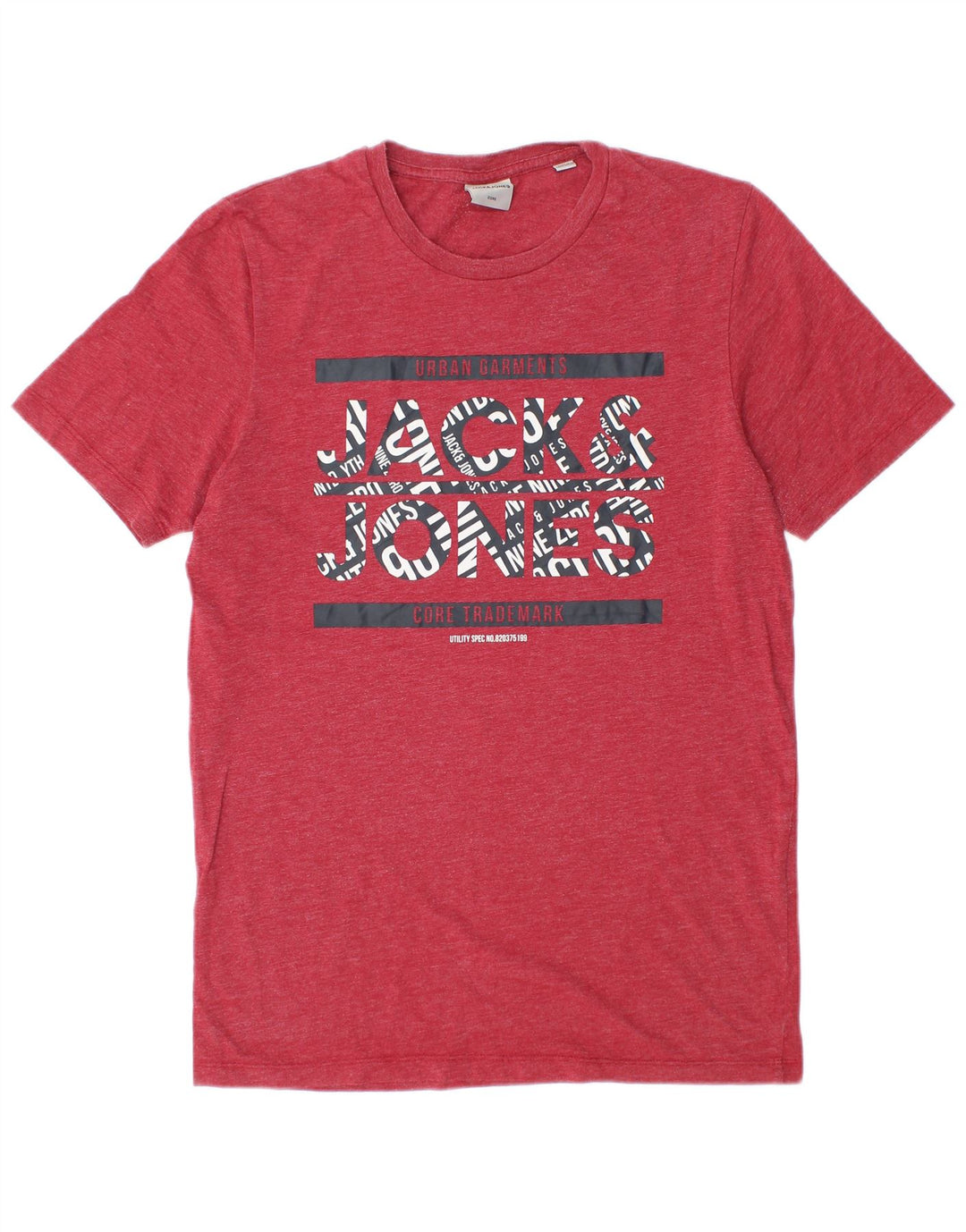 T-shirt grafica da uomo Jack & Jones Top in cotone chiazzato rosso medio