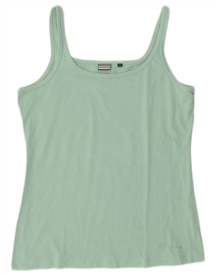 Diadora Womens Cami Top UK 14 Large Turchese Cotone