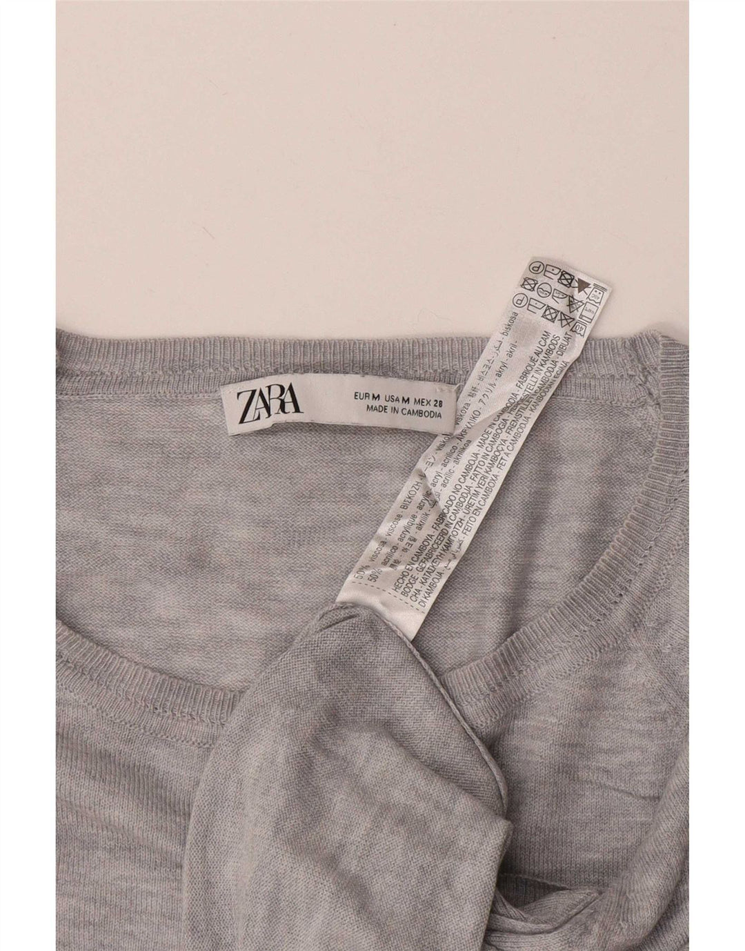Top in camicetta ampia da donna Zara UK 14 Viscosa grigio medio