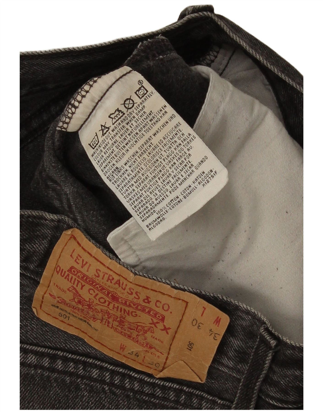 Levi's Uomo 501 Jeans dritti W34 L30 Cotone grigio