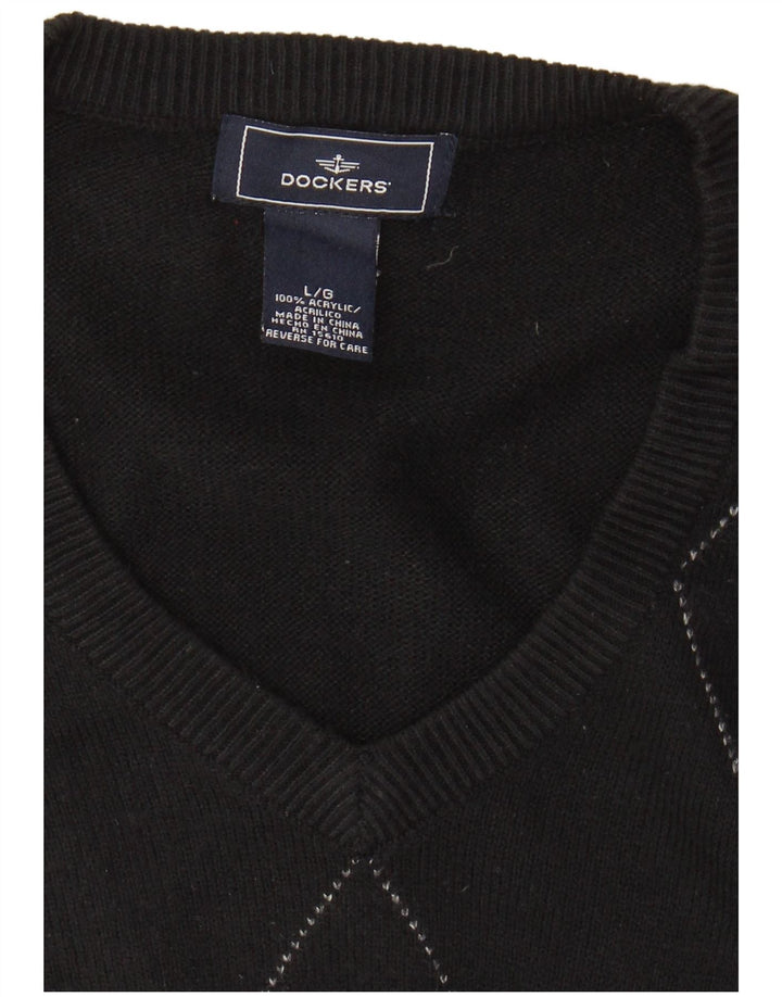 DOCKERS Canottiera da uomo Canotta grande nera Argyle/Diamond acrilico