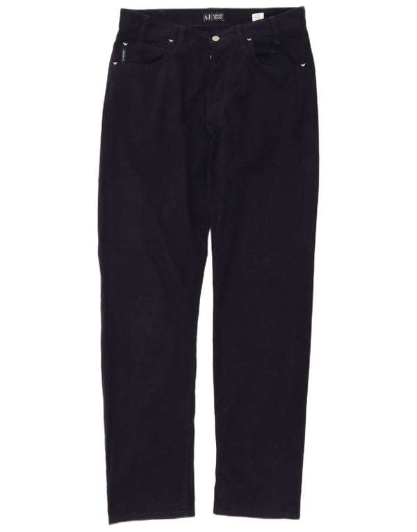 Pantaloni casual dritti da uomo ARMANI W34 L34 cotone blu navy