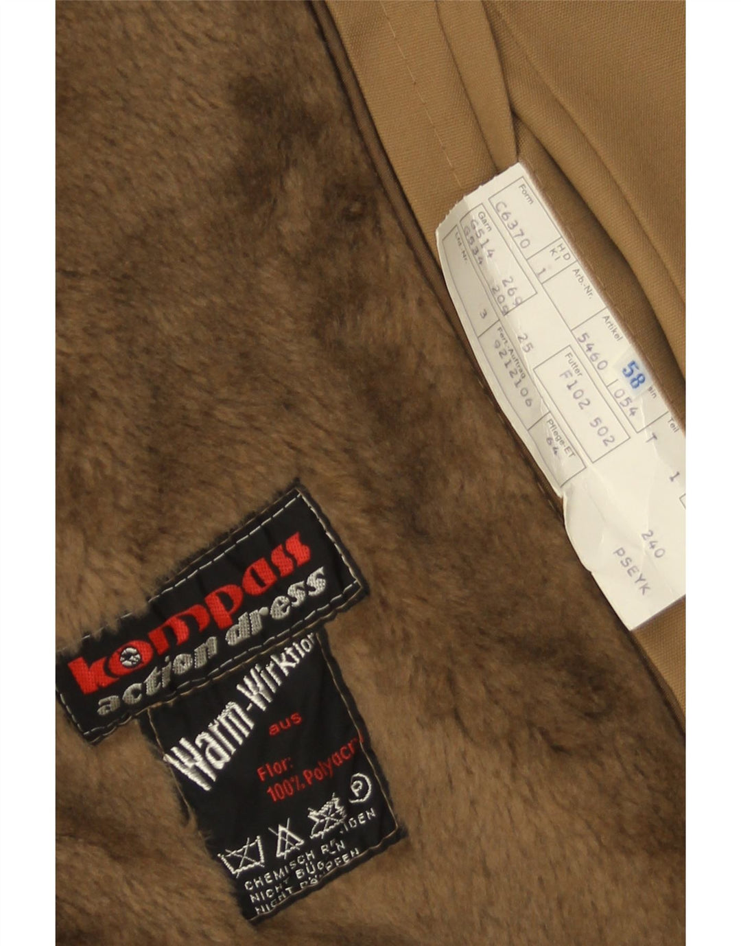 Trench vintage da uomo EU 58 4XL Beige poliacrilico
