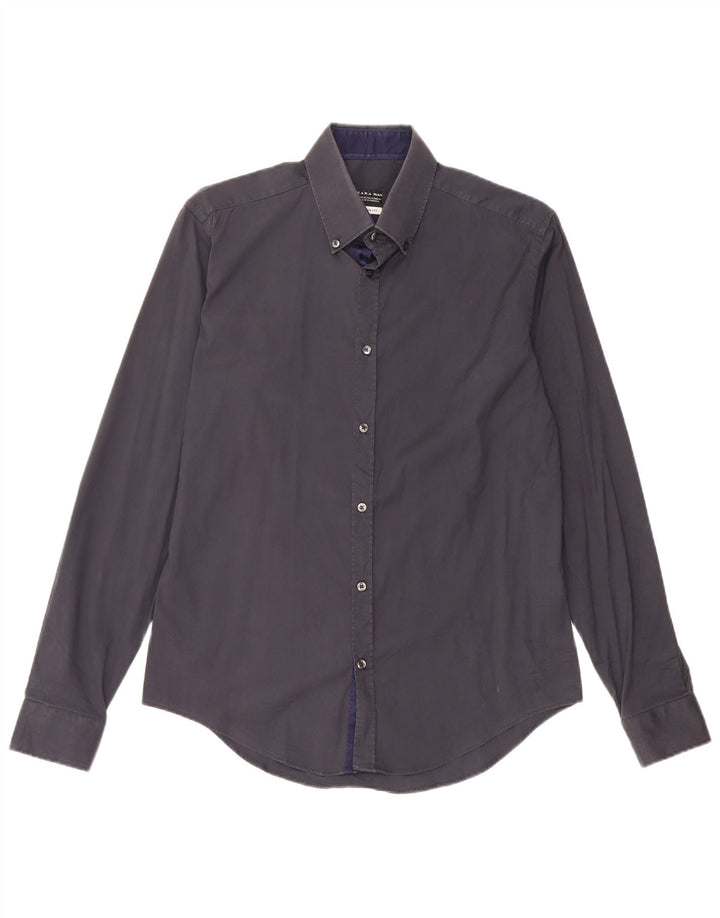 Camicia slim fit da uomo Zara blu navy medio