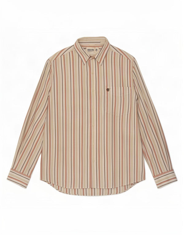 Camicia da uomo Timberland grande in cotone a righe multicolori