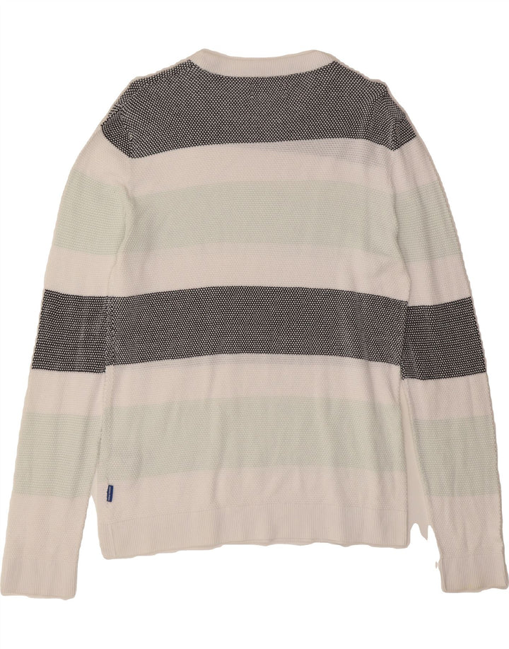 JACK & JONES Mens Crew Neck Jumper Sweater Small Multicoloured Striped Vintage Jack & Jones and Second-Hand Jack & Jones from Messina Hembry 