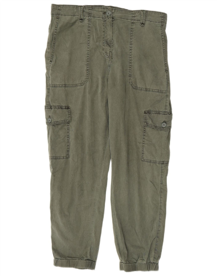 Pantaloni cargo da jogging da donna Marks & Spencer UK 12 Medium W32 L26 Cachi
