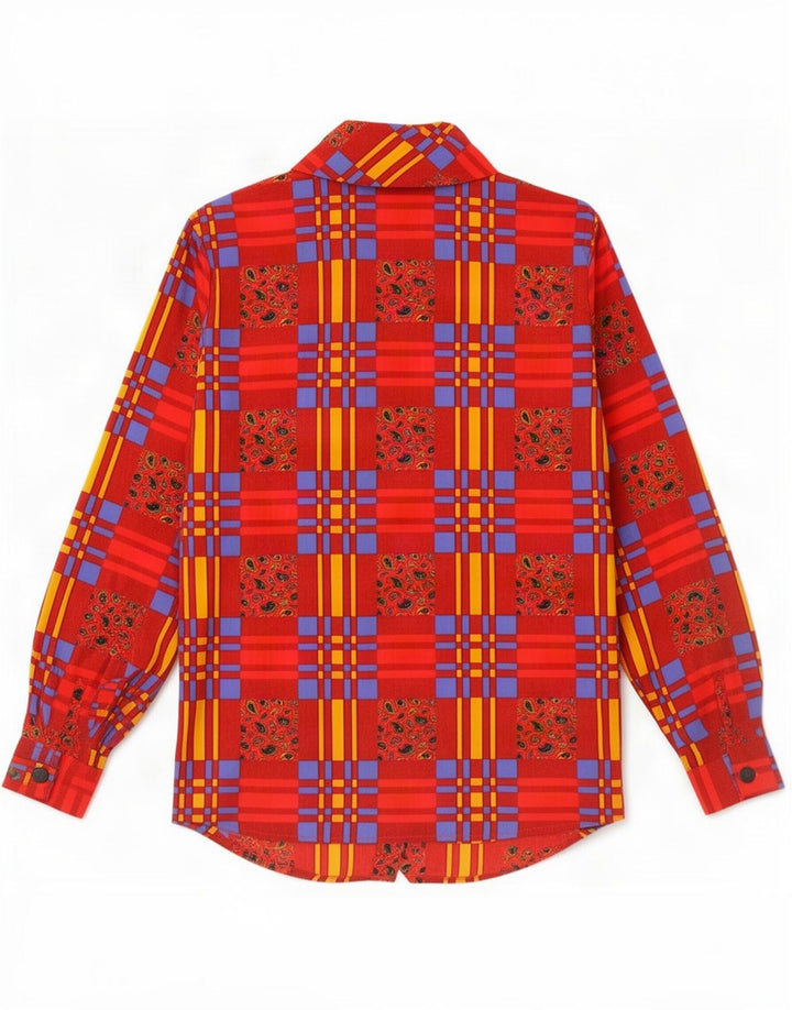 Camicetta da donna Solange Mondor UK 16 Grande patchwork rosso