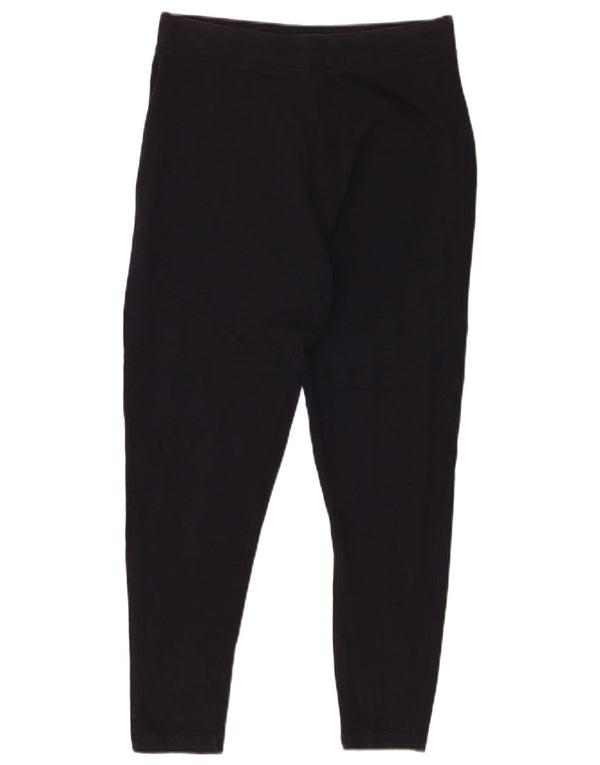 M&Co Womens Petite Crop Leggings UK 14 Large  Navy Blue Cotton