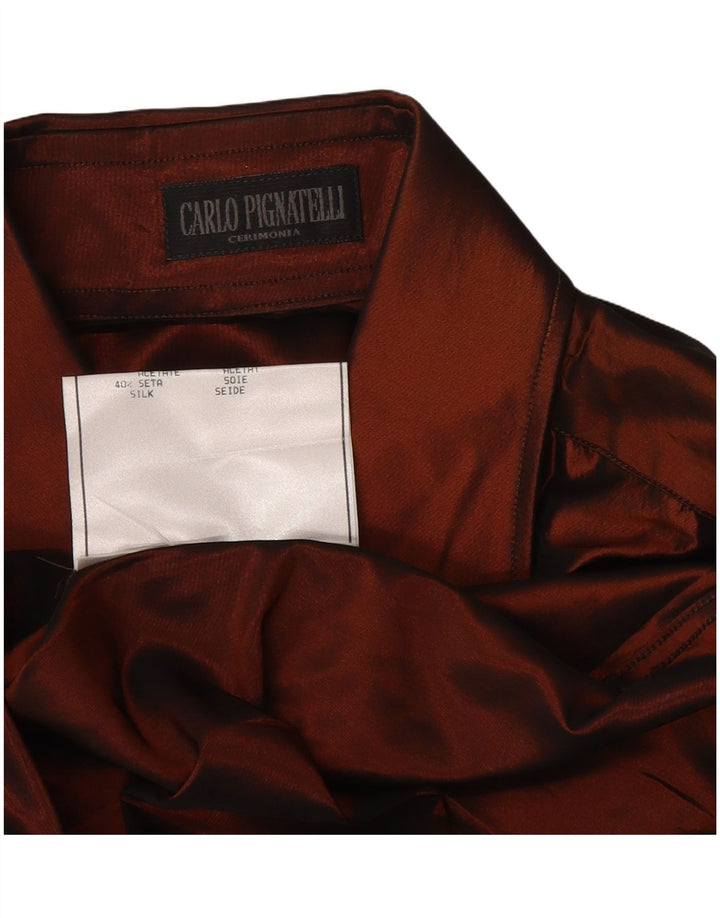 Camicia da uomo Carlo Pignatelli taglia 43 grande acetato marrone