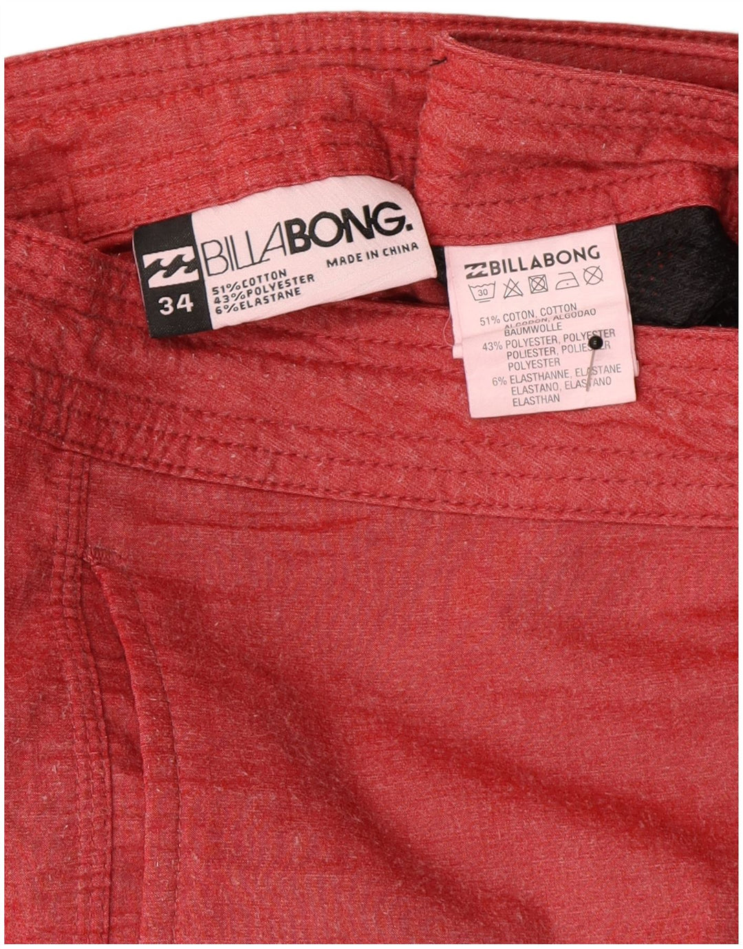 Pantaloncini da bagno da uomo Billabong grandi in cotone chiazzato rosso