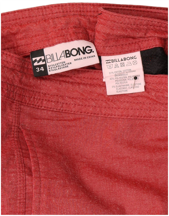 Pantaloncini da bagno da uomo Billabong grandi in cotone chiazzato rosso
