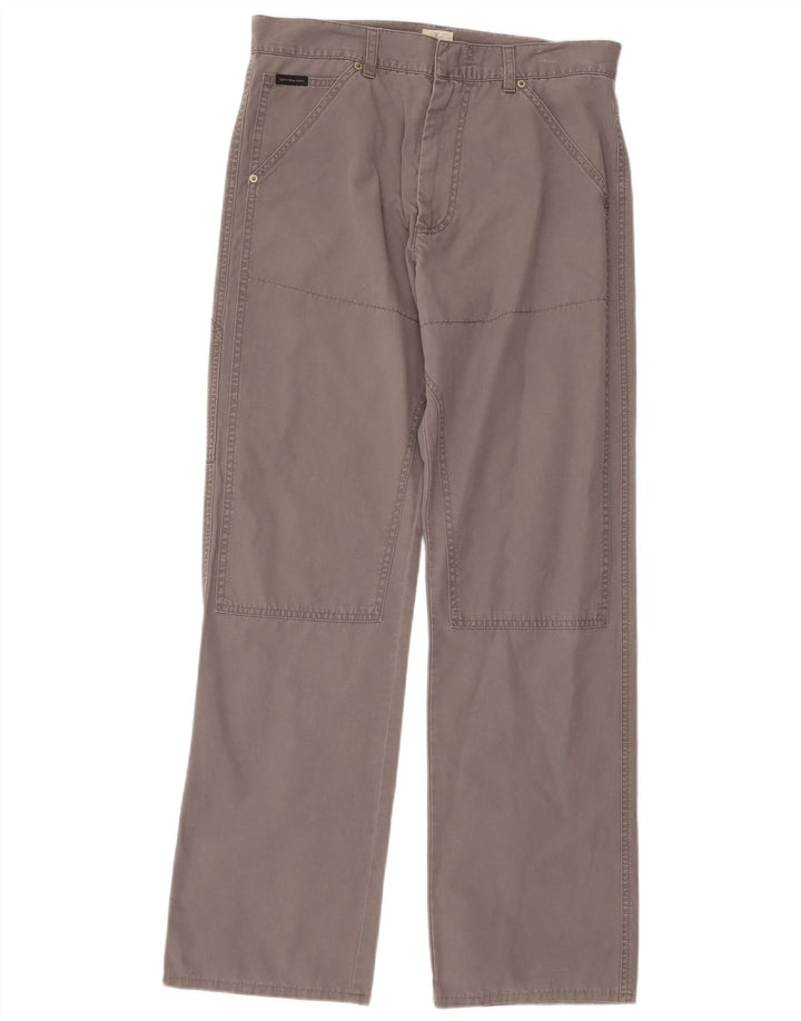 CALVIN KLEIN Mens Straight Cargo Trousers W30 L34 Grey Cotton